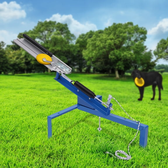 Target Throwing Machine Clay Pigeon Trap Thrower Adjustable 5-35 Angle Outdoor Shooting Practice Durable Painted Steel 50-70 Meter Range