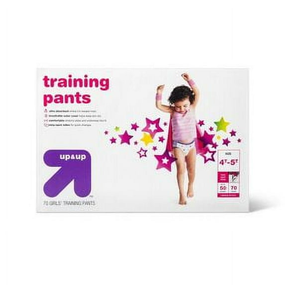 Target Up & UP | Girls' Training Pants - Ultra Absorbent, Breathable, Comfortable, Easy-Open Sides | Size 4T - 5T; Up to 50 lbs; (70) Count