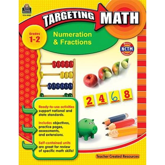Pre-Owned Numeration Fractions, Grades 1-2 Targeting Math Paperback Nicole Baur, June Fay, Judy Tertini