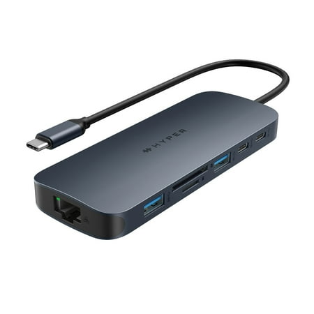 Hyper - HyperDrive Next​ 10 Port USB-C Hub, 4K HDMI, Ethernet, 2 USB-C, 2 USB-A, microSD/SD, travel dock for MacBook/PC - Midnight Blue