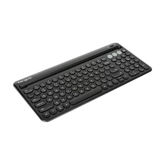Targus Multi-Device Bluetooth Antimicrobial Keyboard with Tablet/Phone Cradle, Black- AKB867US
