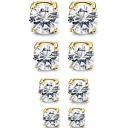 BOOTOOL 4-7MM Magnetic Earrings for Men Women Shiny Round Cubic Zirconia Stud Earrings for Non-Pierced Ears Hypoallergenic Stainless Steel Fake Earrings Not Easy to Fall off