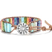 Tarien 7 Chakra Bracelet Bohemian Handmade Leather Wrap Healing Protection Natural Stone Yoga Beaded Bracelets Boho Friendship Jewelry