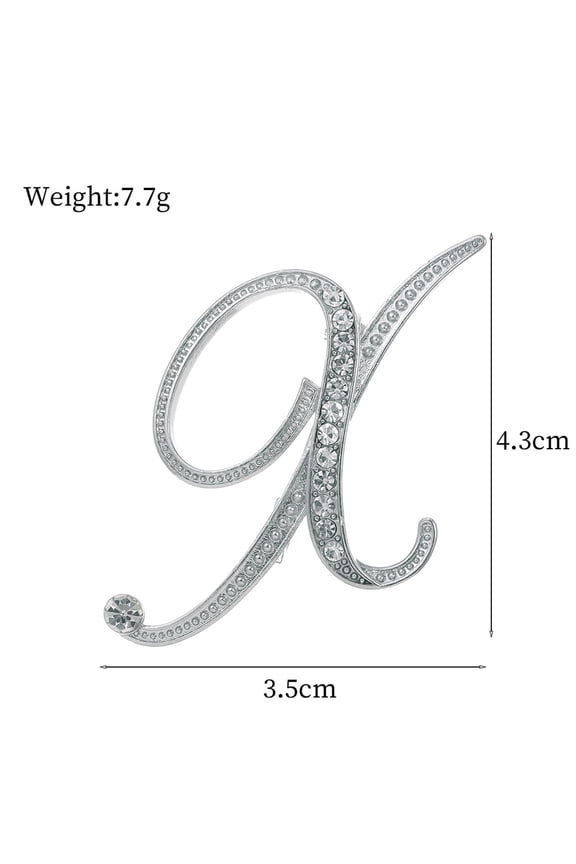 A-Z Initial 26 Letter Brooch Pins 18k Gold Plated Cubic Zirconia Breastpin Name Personalized Gifts for Women Men