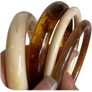 BOOTOOL Acrylic Bangles Bracelets for Women, Irregular Acrylic Resin Chunky Bracelets Geometric Fashions Thick Statement bangle Set