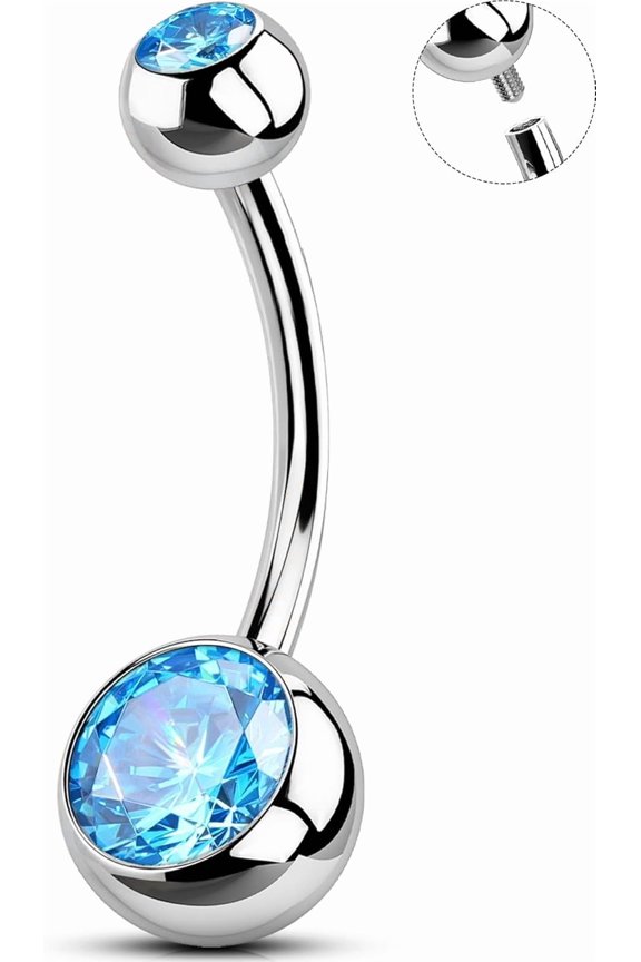 Belly Button Rings Surgical Stee, Internally Threaded Belly Rings, 14G Belly Piercing accessories, Belly Button Rings, Navel Piercing accessories For Women Men