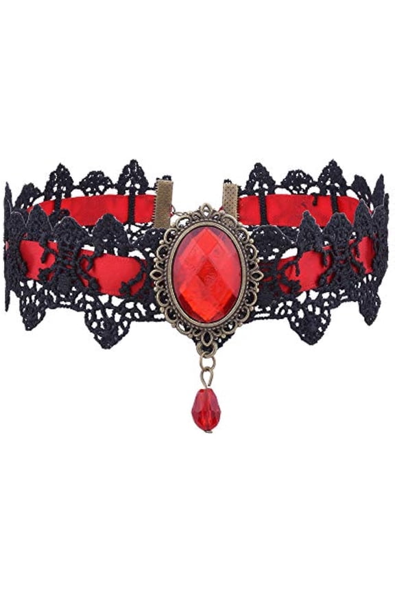 Black Lace Choker – Gothic-style lace collar for women; perfect for Halloween, weddings, costume parties, proms, and vampire-themed looks.