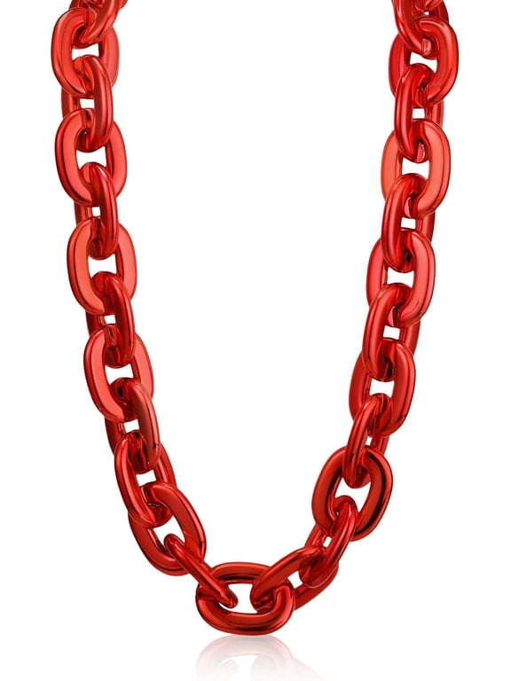 Chunky Plastic Chain Necklace for Men Women, Fixed Length Hip Hop Party Jewelry, 28/31/36/39 Inch (9 Colors Available)