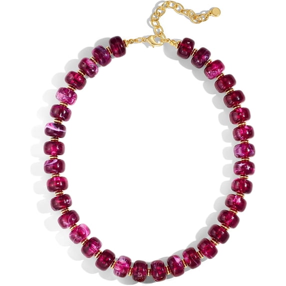 Tarien Colorful Chunky Beaded Necklace for Women Trendy Summer Jewelry | Statement Big Large Resin Bead Bubble Choker Necklaces Boho Charm Fashion Jewelry