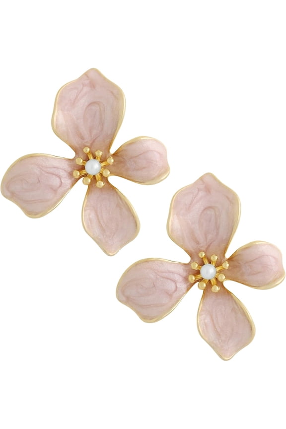 Elegant Pastel Flower Stud Earrings for Women, Floral Earrings Jewelry Accessories Romantic Cool Gifts for Her Women in Their 20s 30s