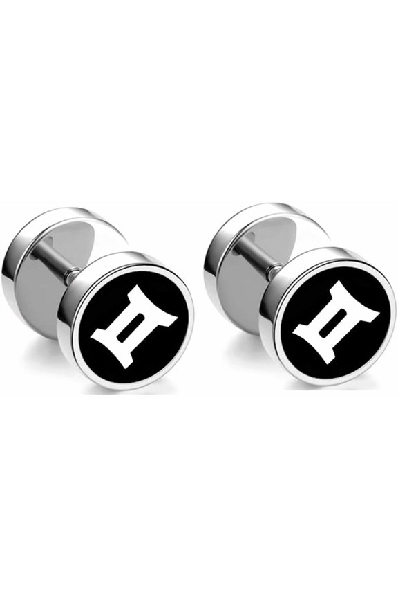 Fashion Stainless Steel Twelve Constellation Barbell Stud Earrings