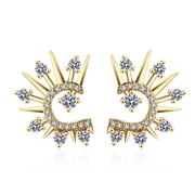 Tarien Gold Sun Stud Earrings with Premium Zirconia, 18K Gold Plated Alloy, Hypoallergenic Jewelry Gift with Box