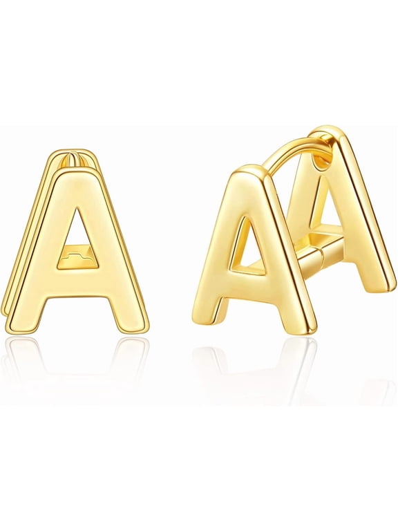 Initial Stud Earrings for Women, 14K Gold Plated Hypoallergenic Letter Earring, Trendy accessories Gifts for Her