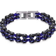 BOOTOOL Mens Cycling Bracelet, Stainless Steel Motorcycle Chain Bracelet, 8.4 Inch