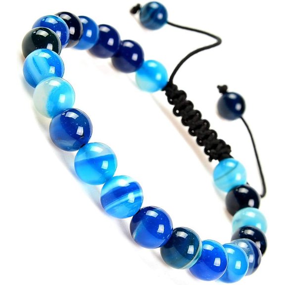 Tarien Natural Healing Power Gemstone Crystal Beads Unisex Adjustable Macrame Bracelets