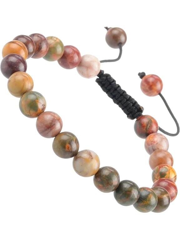 Natural Healing Power Gemstone Crystal Beads Unisex Adjustable Macrame Bracelets