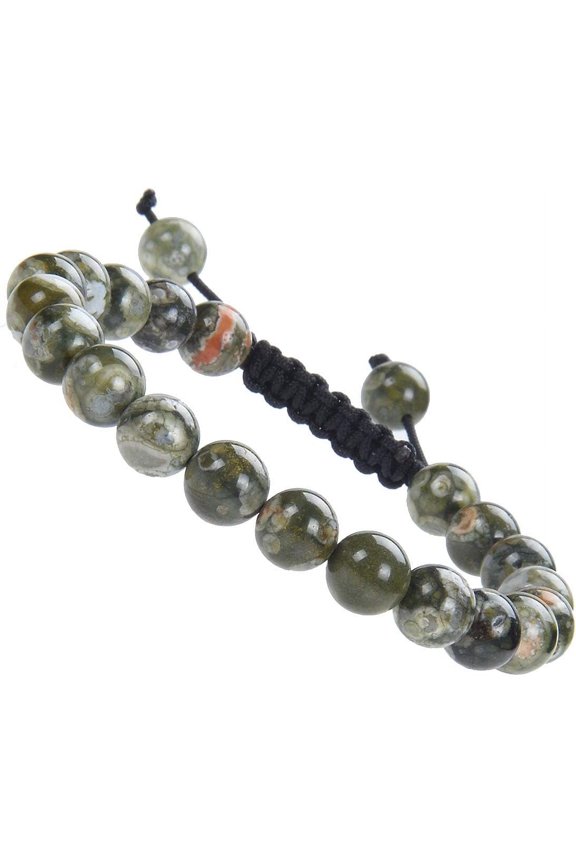 Natural Healing Power Gemstone Crystal Beads Unisex Adjustable Macrame Bracelets