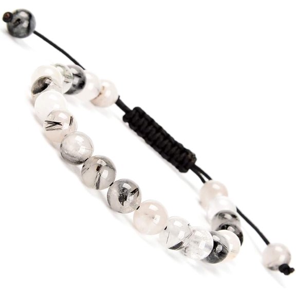Tarien Natural Healing Power Gemstone Crystal Beads Unisex Adjustable Macrame Bracelets