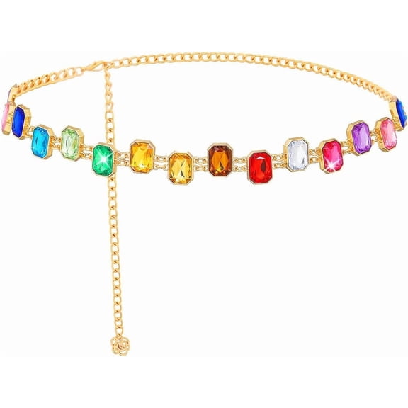 BOOTOOL Rhinestone Chain Belts for Women Fashion