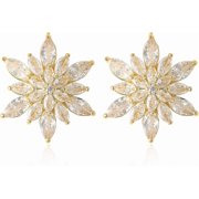 BOOTOOL Snowflake Earrings for Women with Sparkl Cubic Zirconia Rhinestone, Flower Dangle Drop Earrings for Christmas