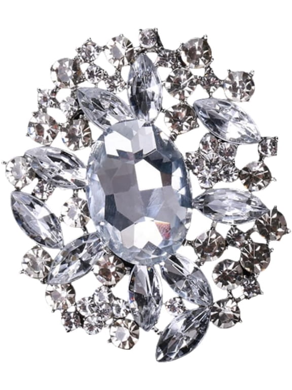 Tarien Vintage Crystal Flower Bouquet Brooch, Large Multicolor Floral Lapel Pin for Suits, Coats & Handbags – Formal Party Accessory for Adults