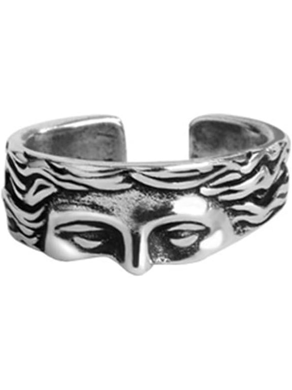 Tarien Vintage Venus Half Face Ring For Women Men Adjustable Personalized Open Wrap Knuckle Finger Band Rings Thumb Fashion Unique Jewelry Gift