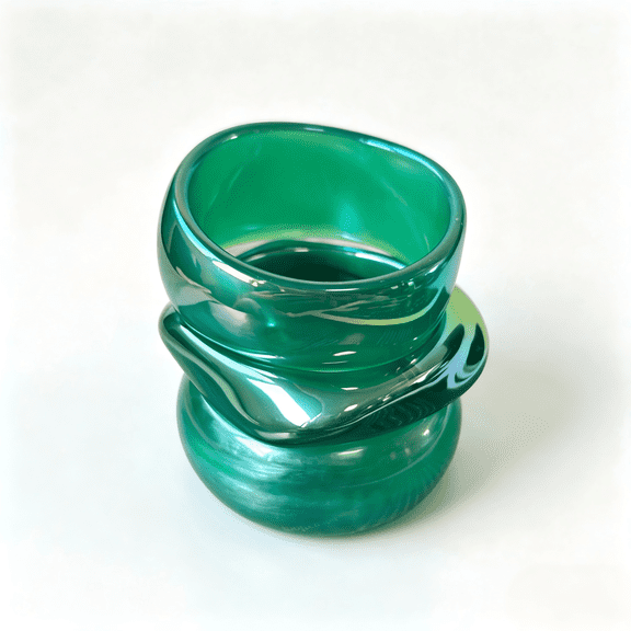 BOOTOOL Women's Green Resin Bangle Bracelet Set, 3-Piece