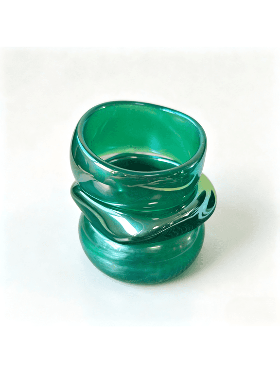 Women's Green Resin Bangle Bracelet Set, 3-Piece