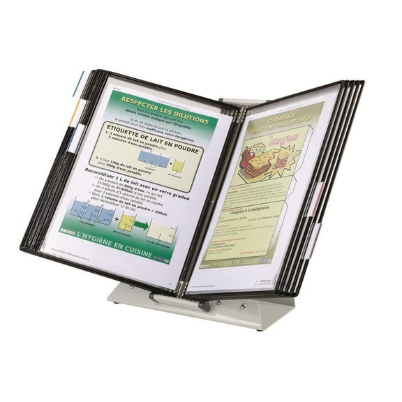 Tarifold Antimicrobial Desktop Reference System, Clear, Black, 1 Each (Quantity)