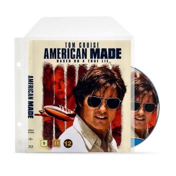 Djois® Protective Sleeve for Blu-ray Storage with Binder Holes, Closing Flap, and Space for Cover - 50/PK (10286)