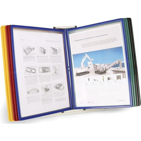 Tarifold  Compact Desktop Document Display - 10 Pockets - Assorted Color