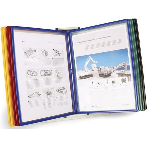 Tarifold  Compact Desktop Document Display - 10 Pockets - Assorted Color