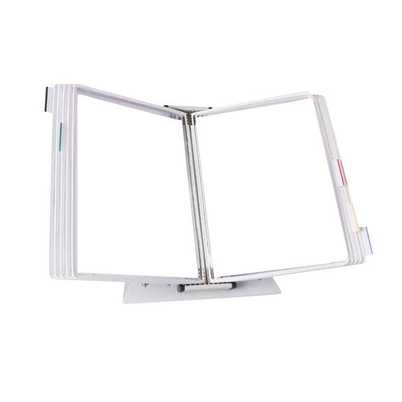 Djois by Tarifold Desktop Display System, Durable Steel Wire Frames, Letter-Size, 10 Pockets, White