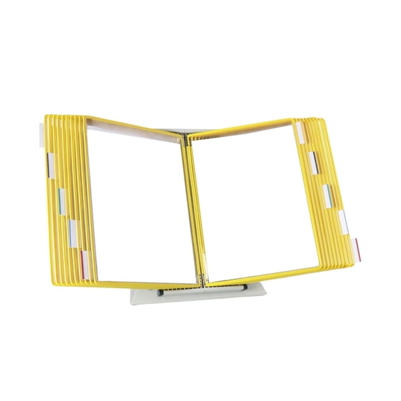 Djois® Desktop Display System, Durable Steel Wire Frames, Letter-Size, 20 Pockets, Yellow (D242)