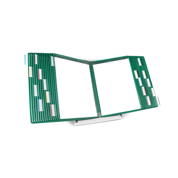 Djois Desktop Display System, Durable Steel Wire Frames, Letter-Size, 30 Pockets, Green