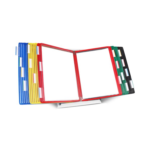 Djois Desktop Display System, Durable Steel Wire Frames, Letter-Size, 30 Pockets, Assorted