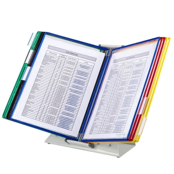 Djois by Tarifold Antimicrobial Desktop Reference Organizer & Display System, 10 Double-Sided Pockets, 20 Sheet Capacity, Expandable, Durable Steel Wire Frames, Letter Size, Made in France, Assorted
