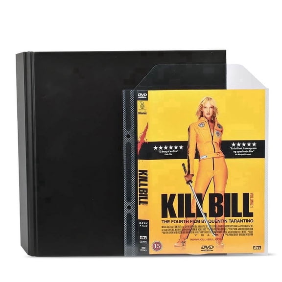 Djois® DVD Bundle, 100 Transparent Single DVD Sleeves/Pack , 4 Black DVD Binders (10264)