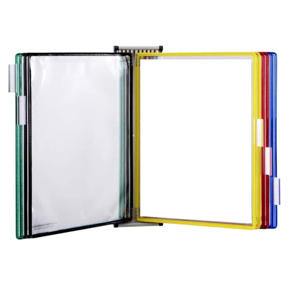 Tarifold Magnetic Wall Mount Reference System, Letter Size Document Display Organizer with 10 Double-Sided Pivoting PVC Pockets, Steel Wire Frames, Made in France, Assorted Colors