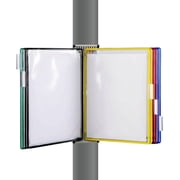 Djois by Tarifold Magnetic Wall Mount Reference System, Letter Size Document Display Organizer with 10 Double-Sided Pivoting PVC Pockets, Steel Wire Frames, Made in France, Assorted Colors