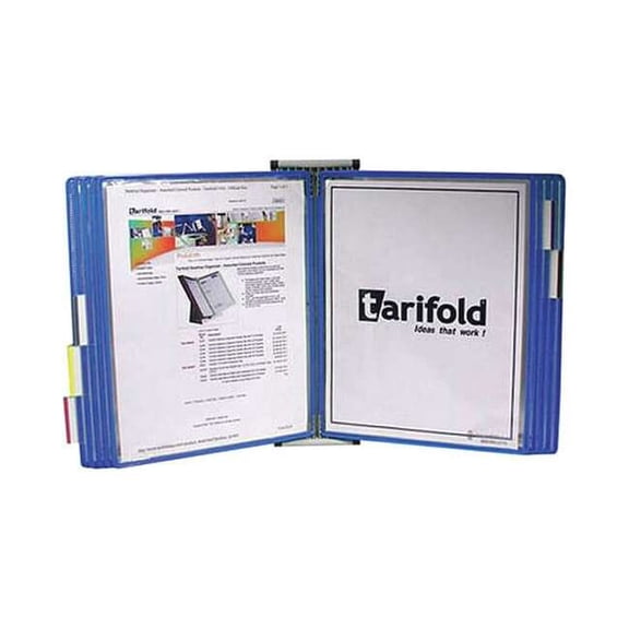 Tarifold Document Wall Display Unit,10 Blue Pocke W211
