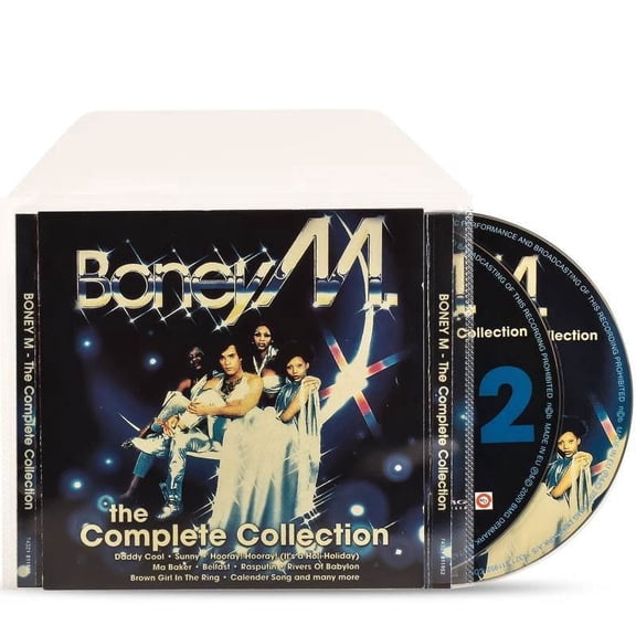 Djois by Tarifold CD Storage Sleeves with Secure Closing Flap and Cover Insert Space with Felt Protection, Scratch-Resistant, Holds 2 Discs, Durable Polypropylene, 50 Pack