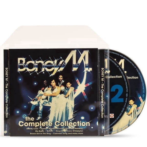 Djois by Tarifold CD Storage Sleeves with Secure Closing Flap and Cover Insert Space with Felt Protection, Scratch-Resistant, Holds 2 Discs, Durable Polypropylene, 50 Pack