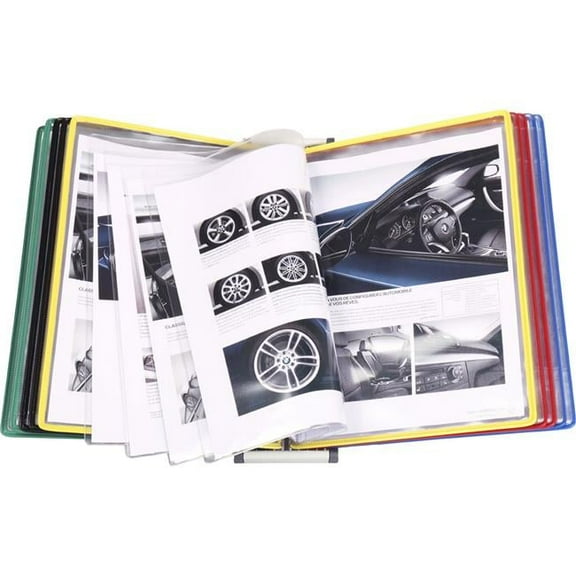 Tarifold W291F FoldFive Wall Reference System with Display Pockets, Assorted Colors - 50 Sheet Capacity