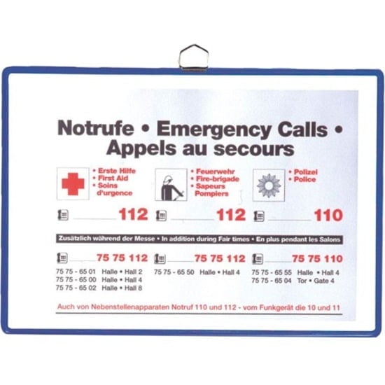 Tarifold Sign Holder Pockets, Letter Size Document Display Pockets, Blue, Steel Reinforced Frame, Non-Glare PVC, Pack of 5