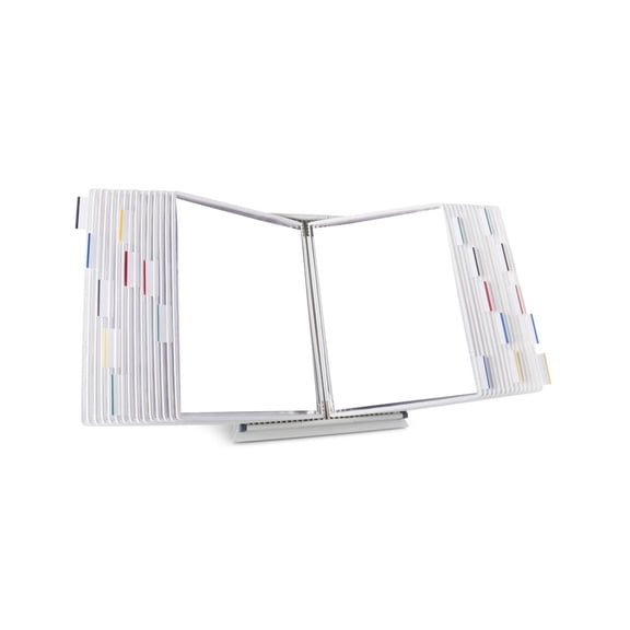 Djois Desktop Display System, Durable Steel Wire Frames, Letter-Size, 30 Pockets, White