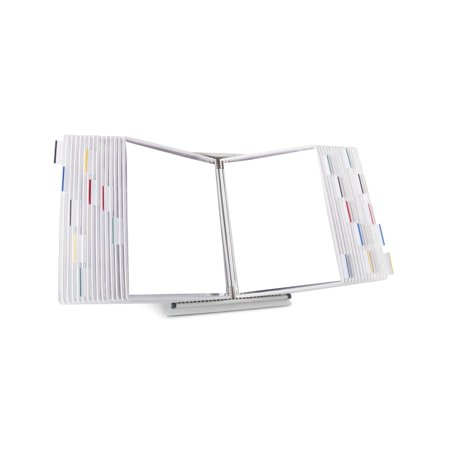 Djois by Tarifold Desktop Reference Organizer & Display System, 30 Double-Sided Pockets, 60 Sheet Capacity, Expandable, Durable Steel Wire Frames, Letter Size, Made in France, White