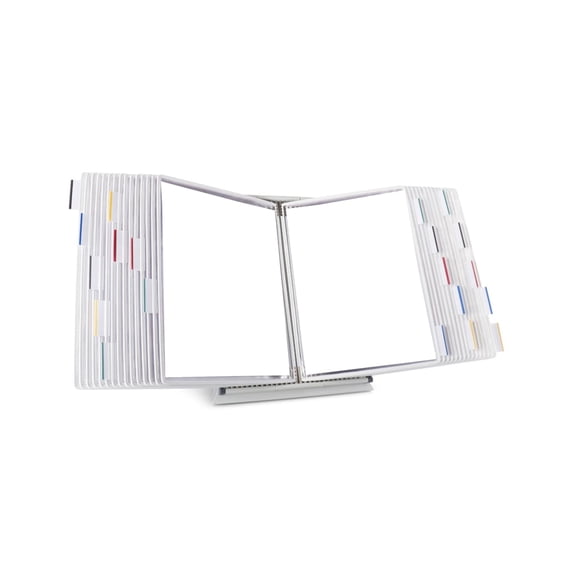 Djois by Tarifold Desktop Reference Organizer & Display System, 30 Double-Sided Pockets, 60 Sheet Capacity, Expandable, Durable Steel Wire Frames, Letter Size, Made in France, White