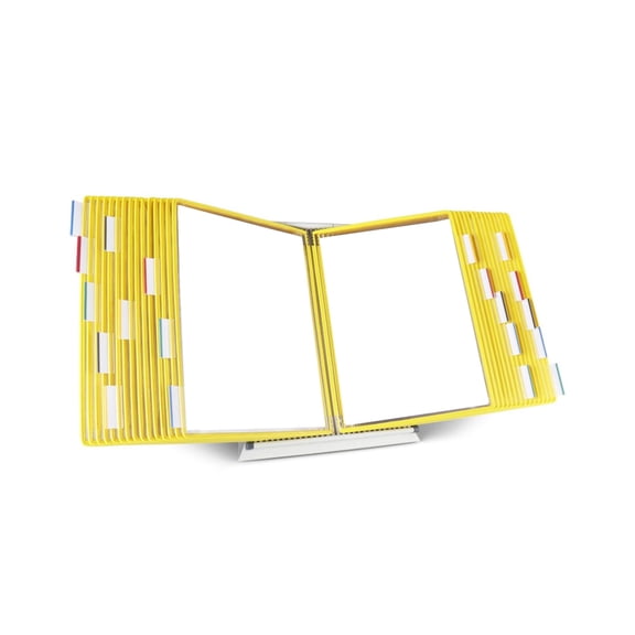 Djois Desktop Display System, Durable Steel Wire Frames, Letter-Size, 30 Pockets, Yellow