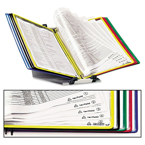 Tarifold, Inc. Foldfive Desk Unit w/Display Pockets, 10 Pockets, 5 Tabs -TFID291F